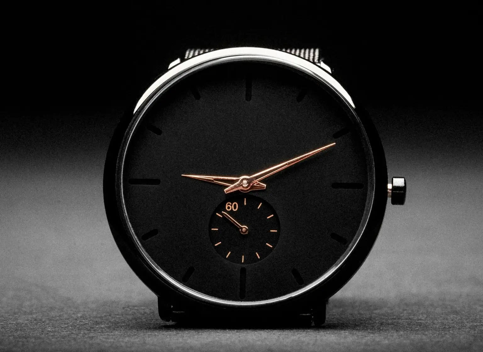 black and silver analog watch